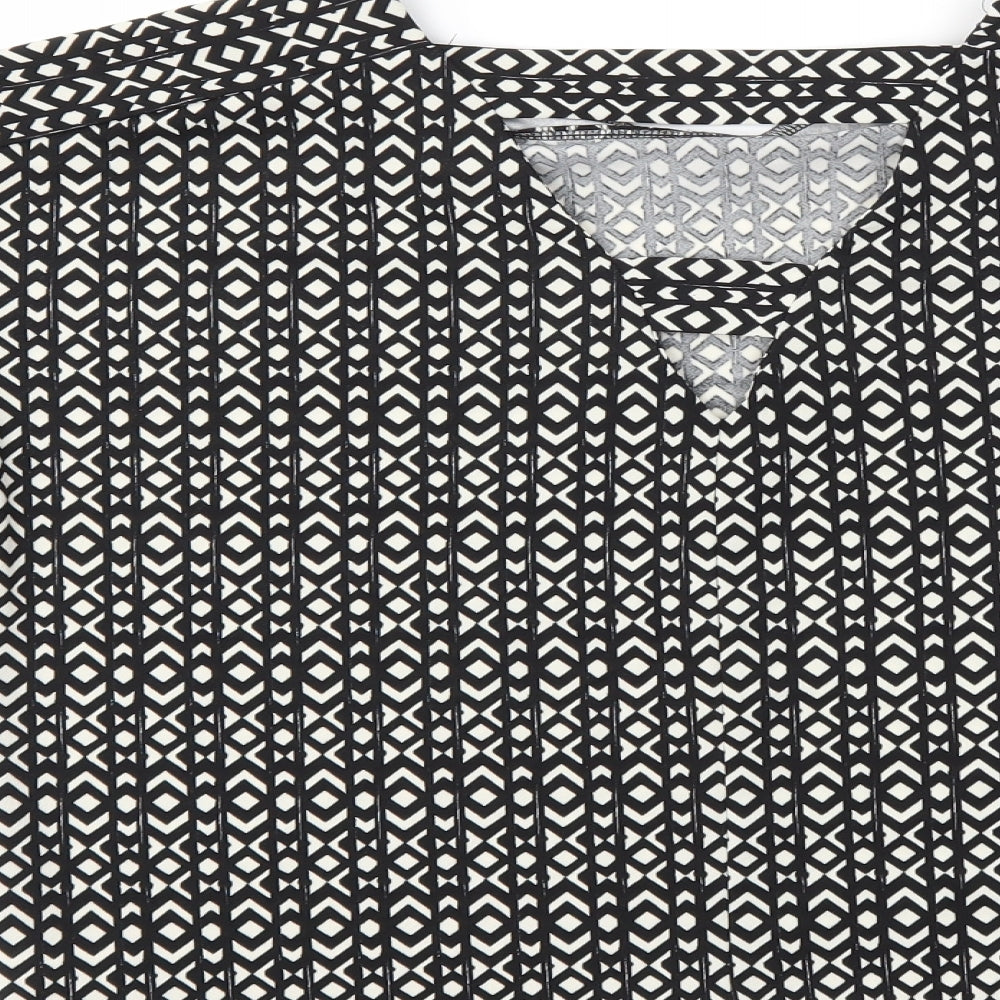 Next Womens Black Argyle/Diamond Basic T-Shirt Size 10