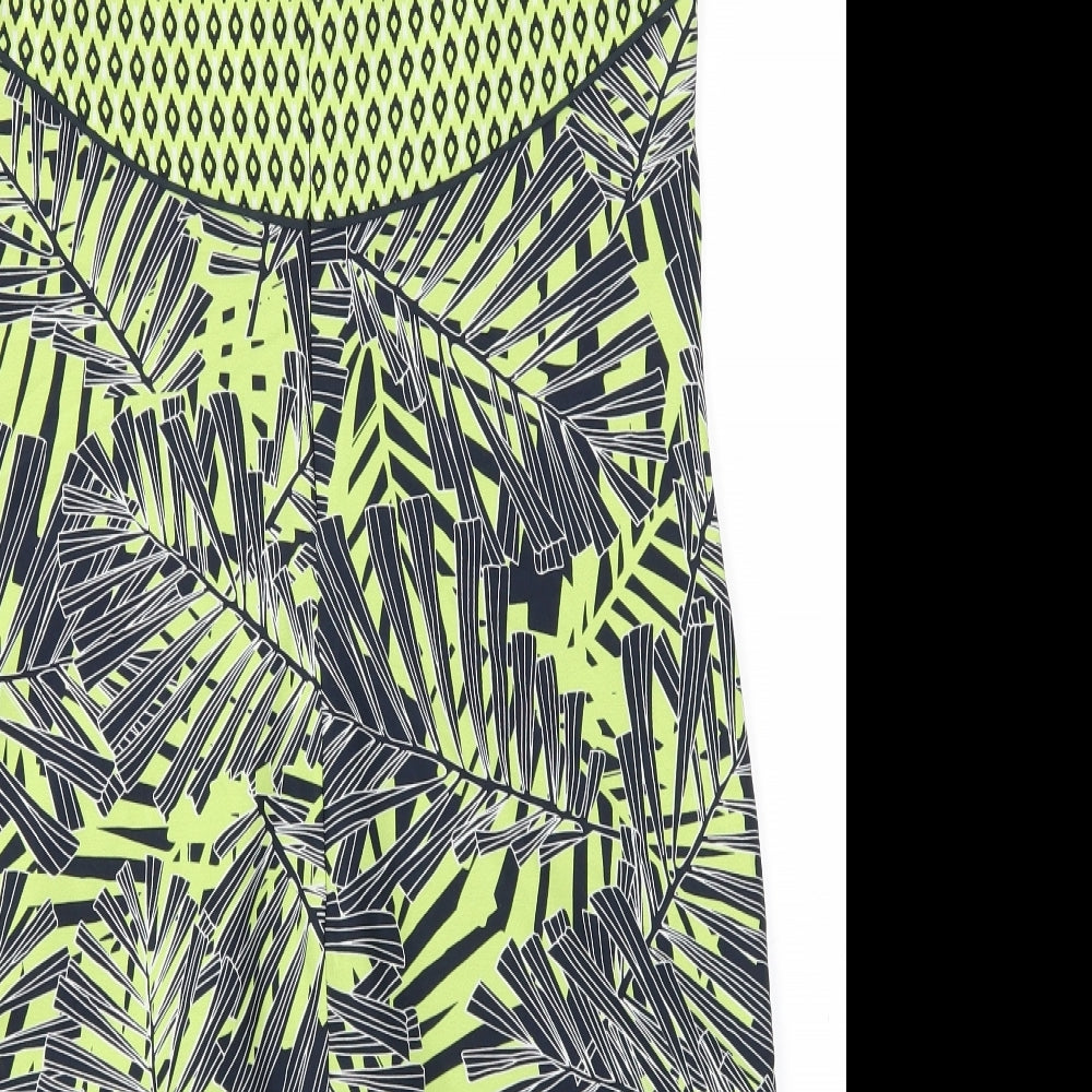 Debehams Womens Gold Floral A-Line Size 12