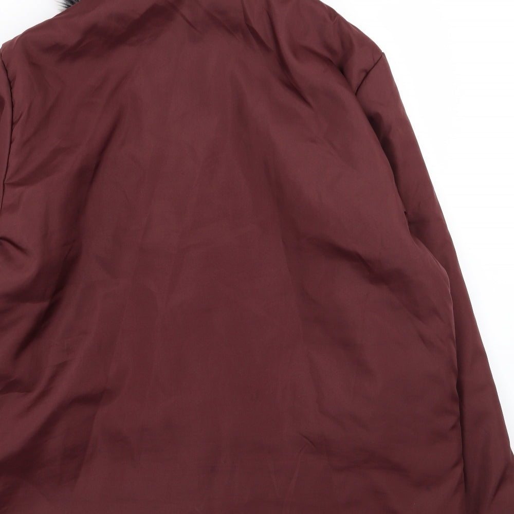 Anne De Lancay Womens Red Parka Coat Size L