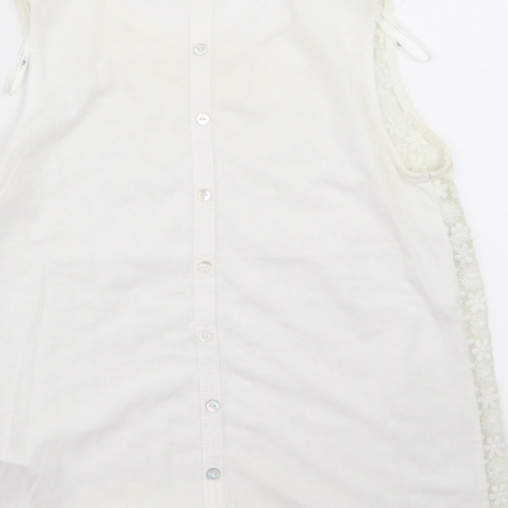 New Look Womens White Floral Basic Tank Size 10