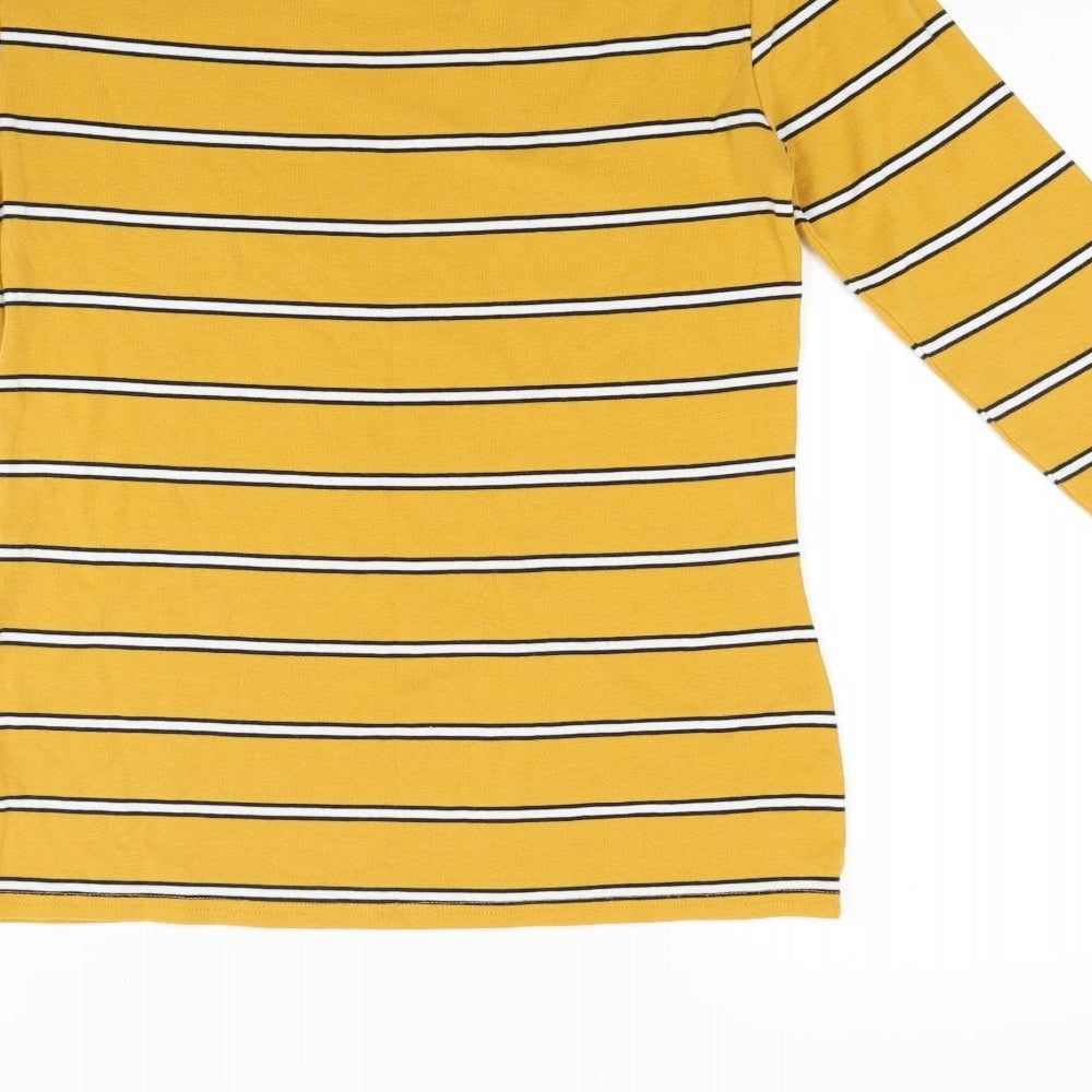 Nutmeg Womens Orange Striped Pullover Sweatshirt Size 10