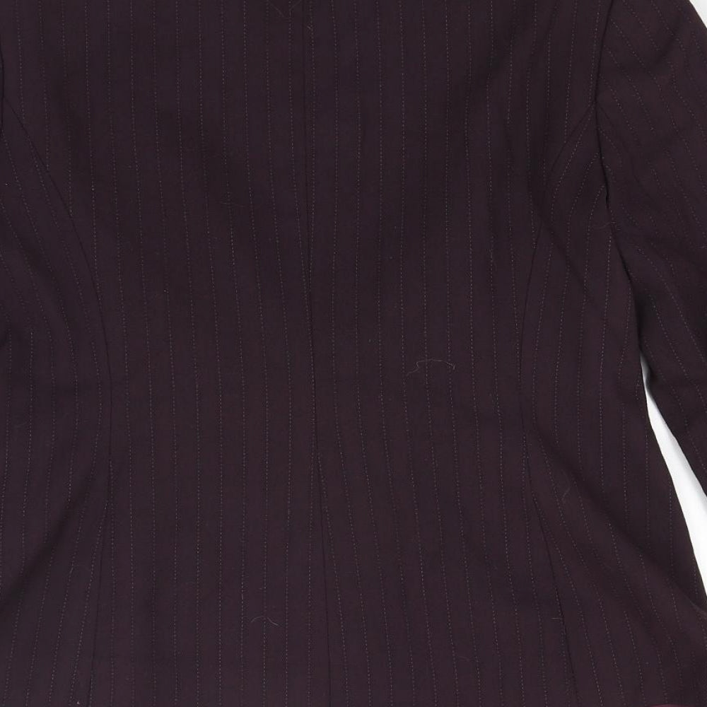 J taylor Womens Red Striped Jacket Coat Size 12