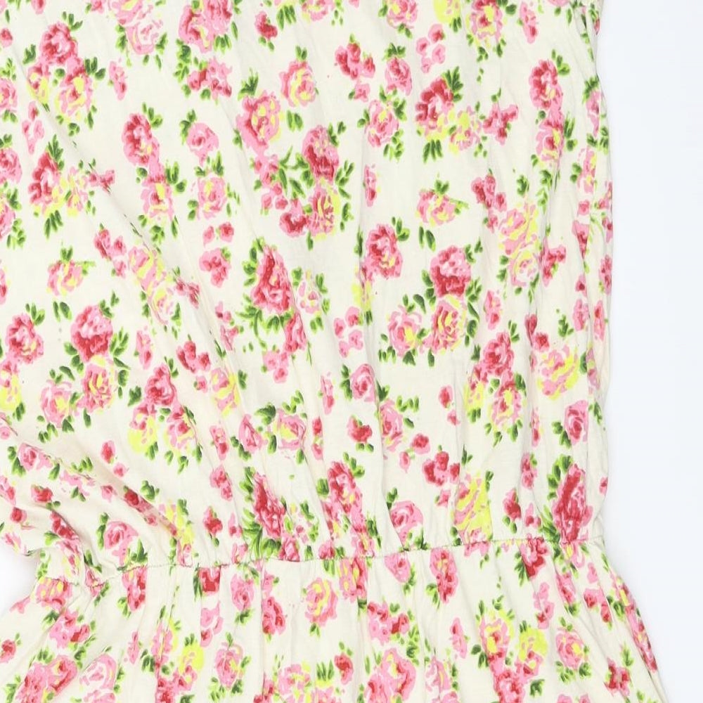 Authentic Womens Ivory Floral Basic Blouse Size 16