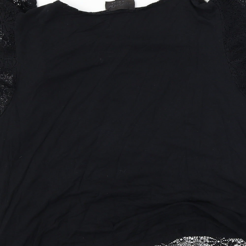 Topshop Womens Black Basic T-Shirt Size 10