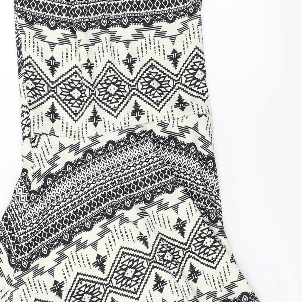 H&M Womens Ivory Herringbone A-Line Size 10