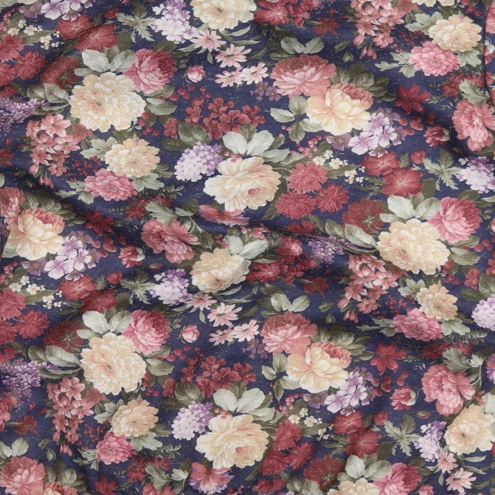 Heather Valley Womens Blue Floral Pullover Sweatshirt Size 14