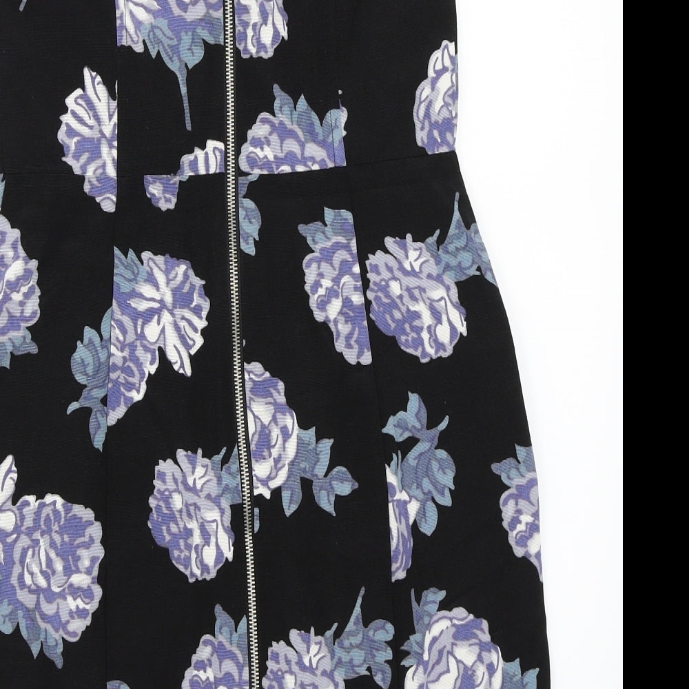 Pine & needles Womens Black Floral A-Line Size M