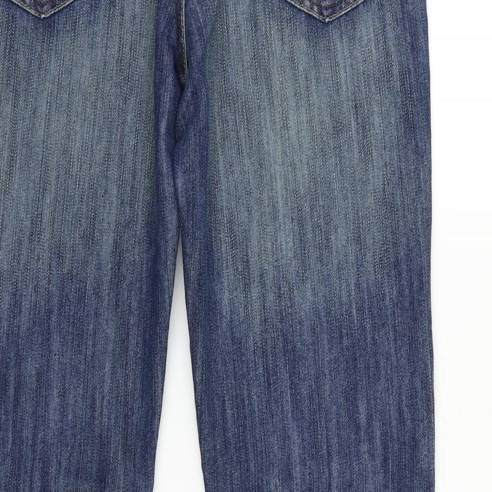 deniem co Womens Blue Trousers Size 16 L29 in