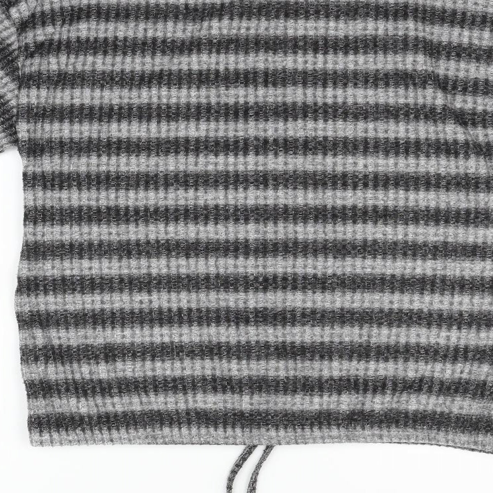 Matalan Womens Grey Striped Pullover Jumper Size 14