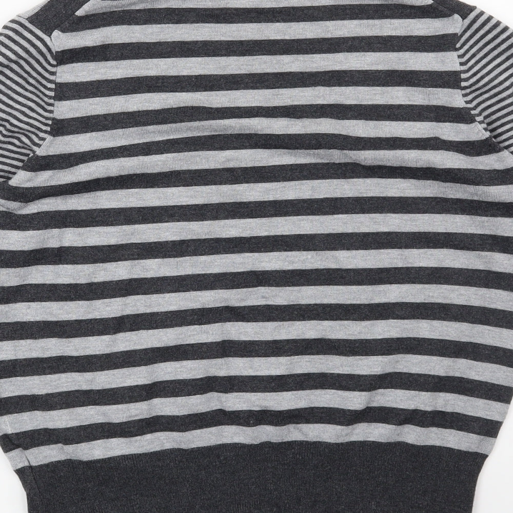 Marks & Spencer Womens Grey Striped Pullover Jumper Size 12
