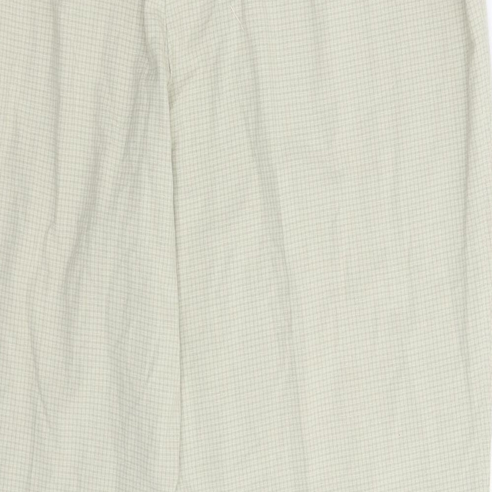 Marks and Spencer Womens Grey Check Trousers Size 18 L26 in