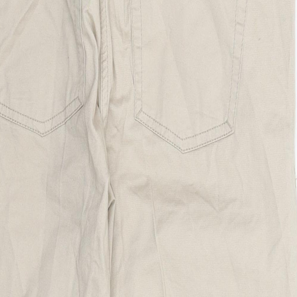 H&M Womens Beige Denim Cropped Trousers Size 14 L23 in