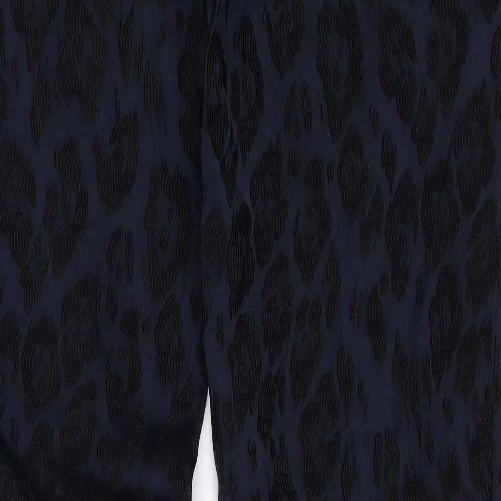 Zara Womens Blue Floral Trousers Size M L28 in