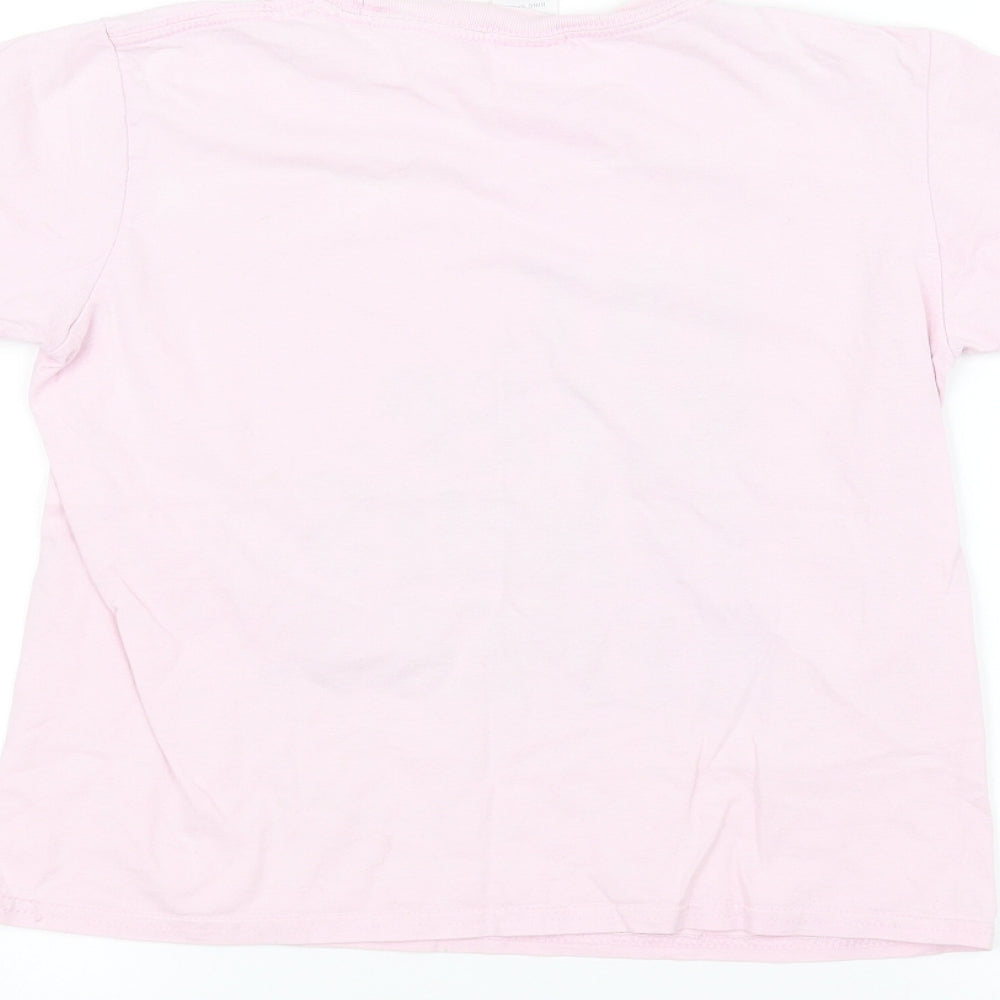 Gilden Girls Pink Basic T-Shirt Size L