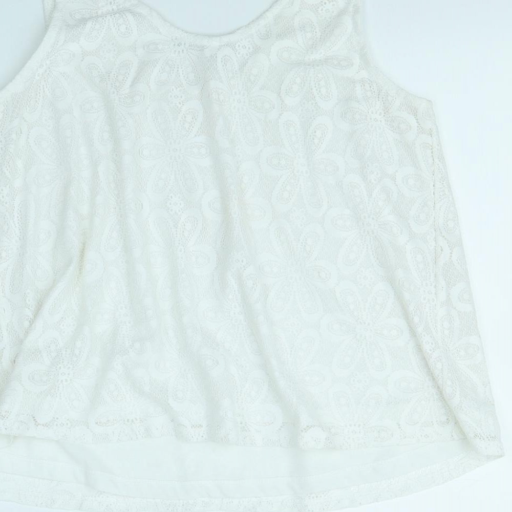 Select Womens White Basic Tank Size 12