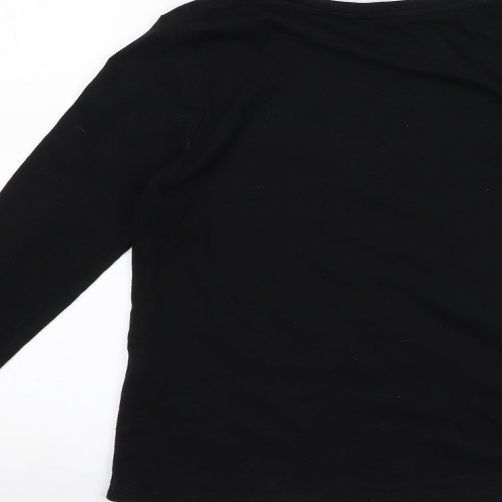 pep co Girls Black Basic T-Shirt Size 8 Years - good vibes