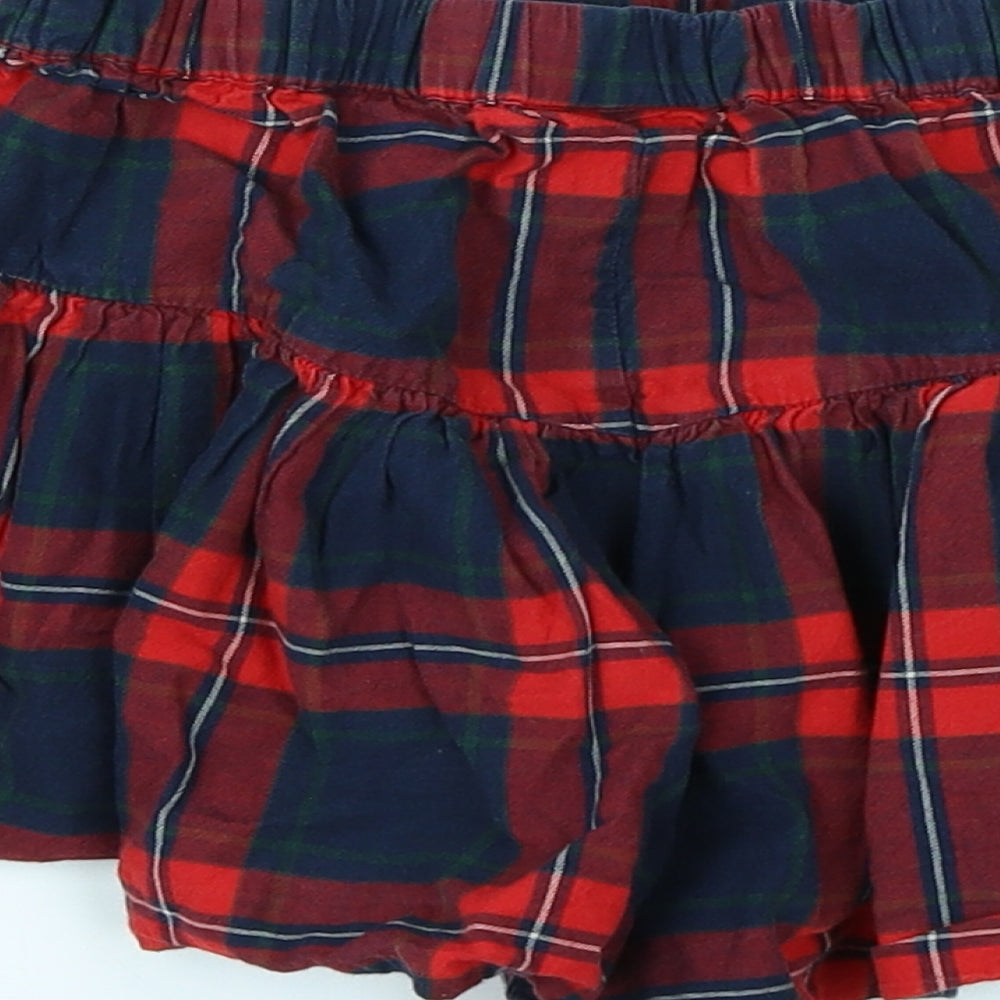 NEXT Girls Red Plaid Mom Shorts Size 7 Years