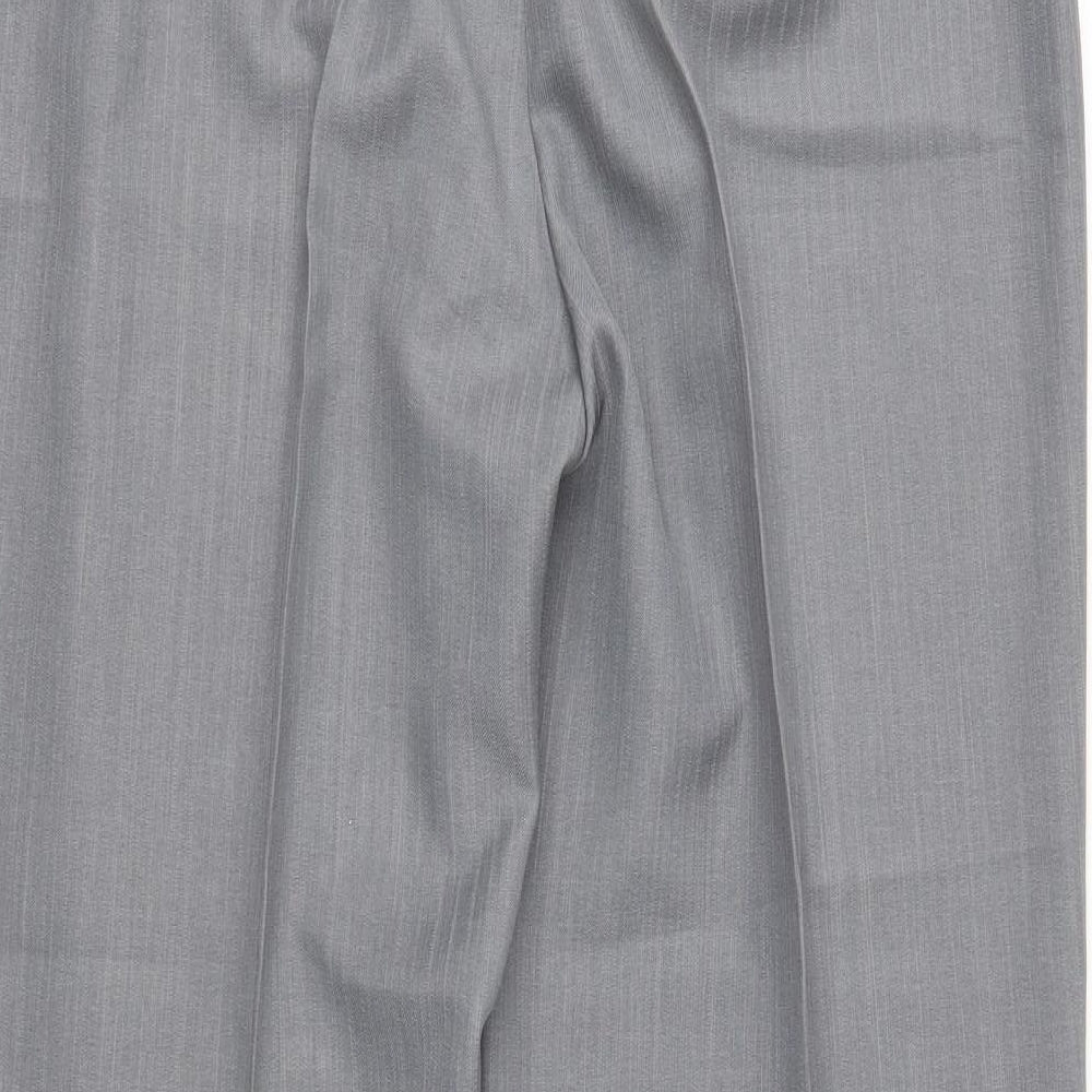 Marks and Spencer Womens Grey Striped Trousers Size 16 L30 in
