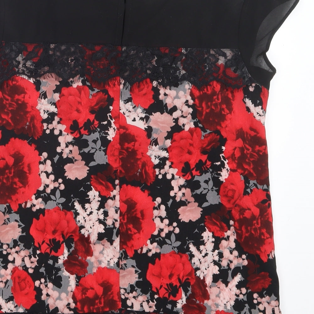 Dorothy Perkins Womens Red Floral Basic Blouse Size 6