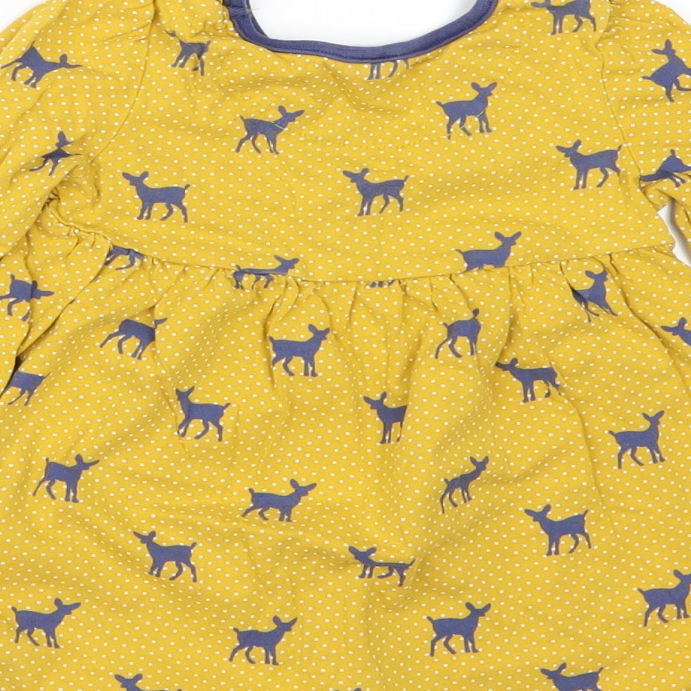 Mini Club Girls Yellow Geometric A-Line Size 12-18 Months