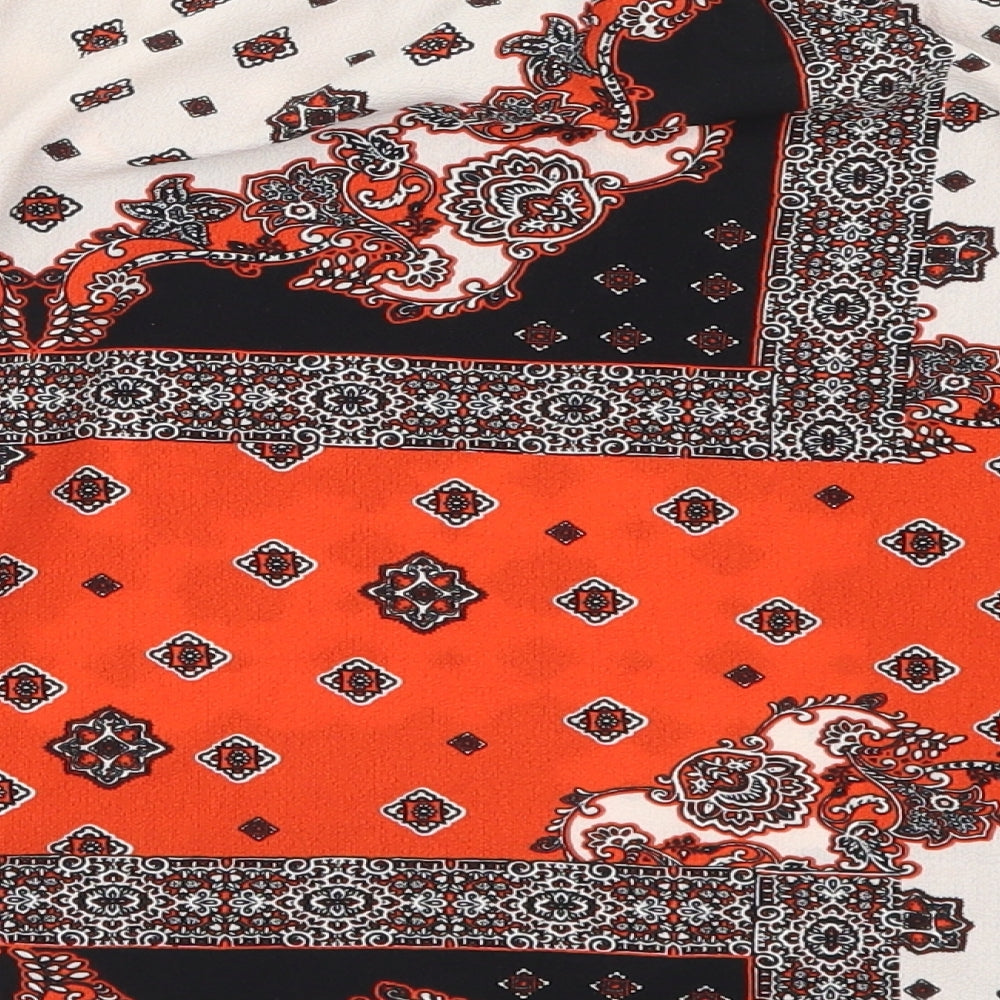 F&F Womens Red Geometric Basic Blouse Size 10