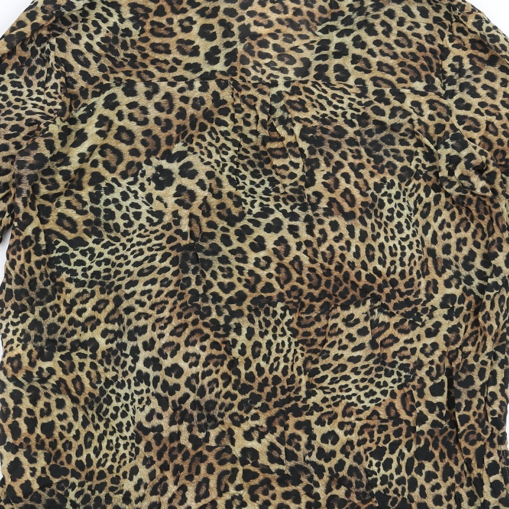 RESERVED Womens Brown Animal Print Basic Blouse Size 10