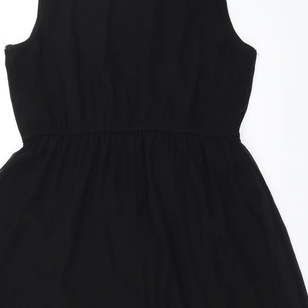 Clockhouse Womens Black Fit & Flare Size 12 - beaded shoulder