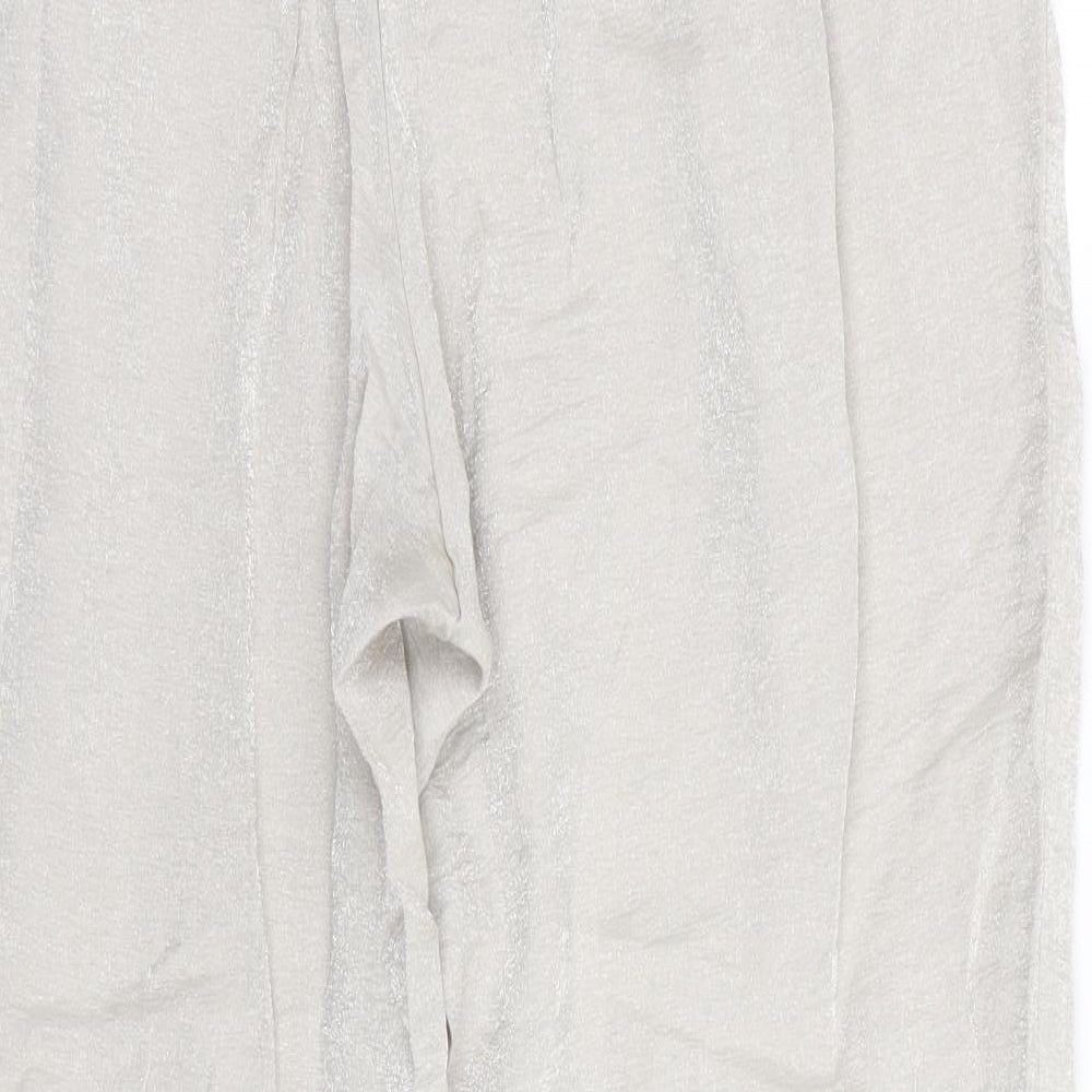 River Island Womens Silver Trousers Size 14 L26 in