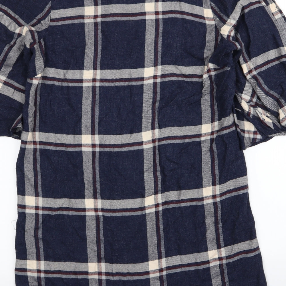 New Look Womens Blue Check Fit & Flare Size 10
