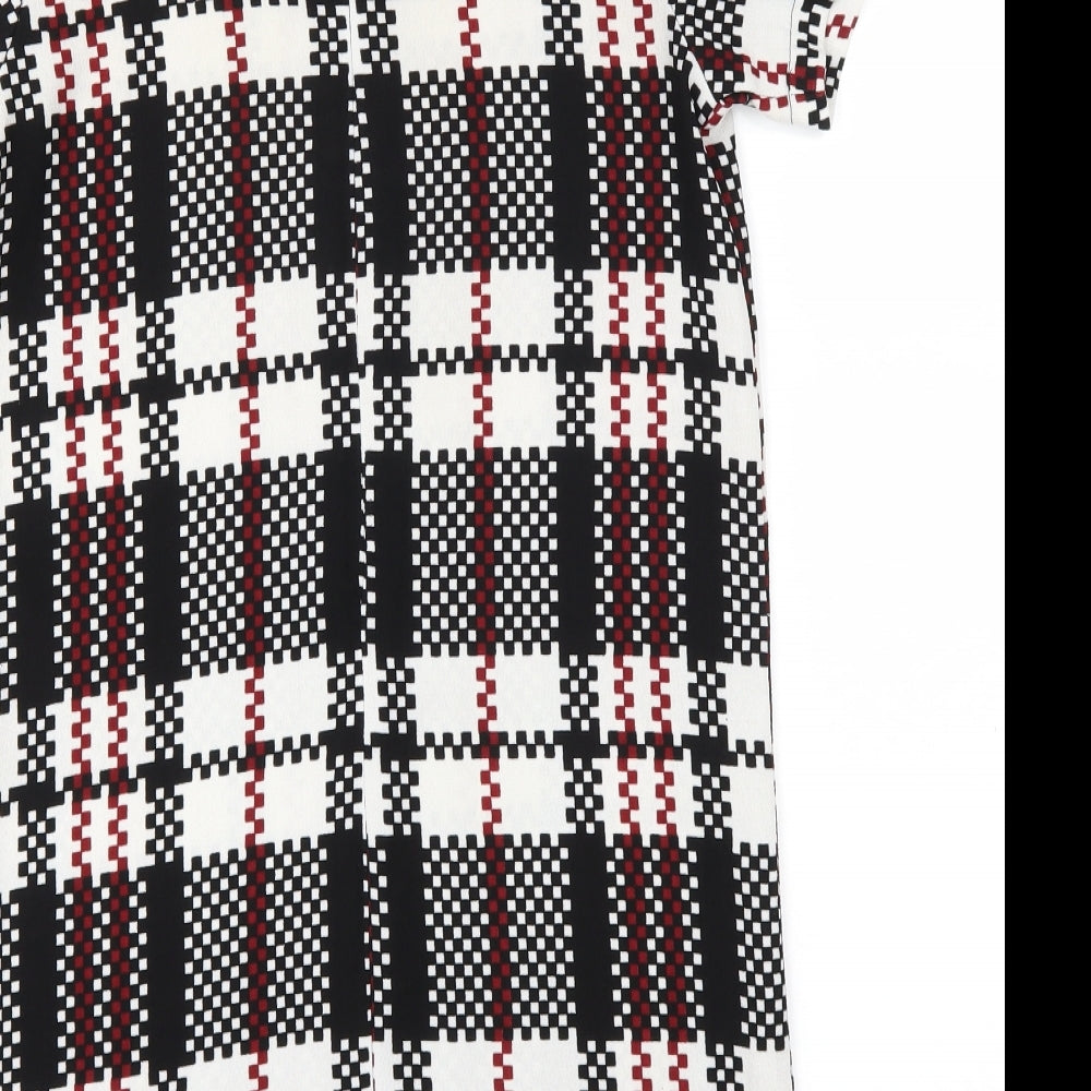Vera & Lucy Womens Black Check A-Line Size M