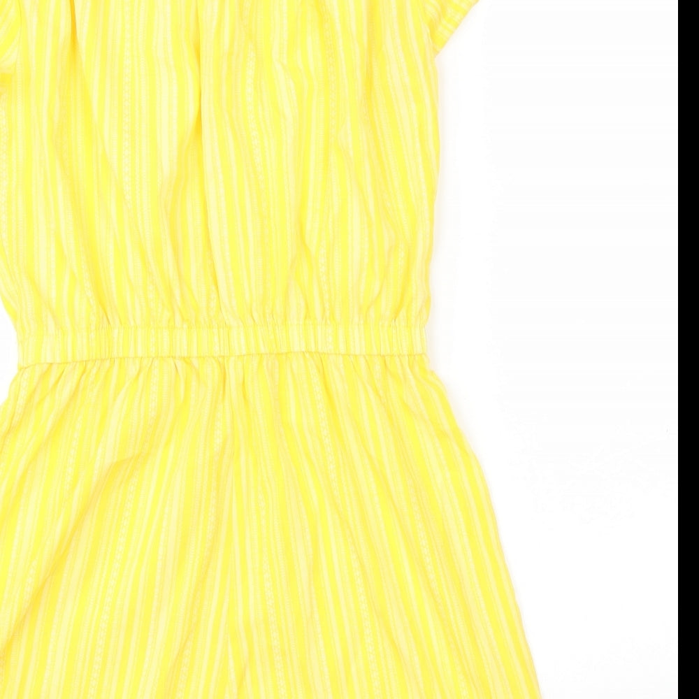 Primark Womens Yellow Striped Jumpsuit One-Piece Size 12