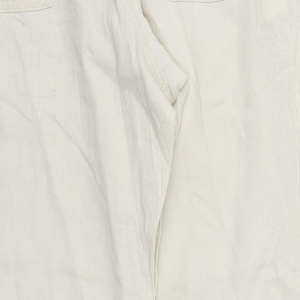 Marks & Spencer Womens Ivory Houndstooth Trousers Size 36 L29 in