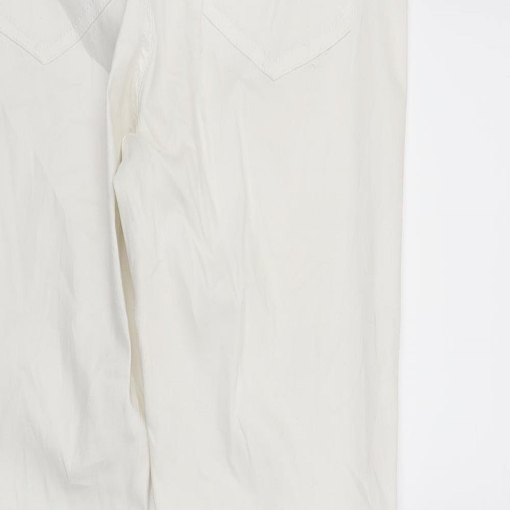 Divided Womens White Denim Skinny Jeans Size 14 L28 in