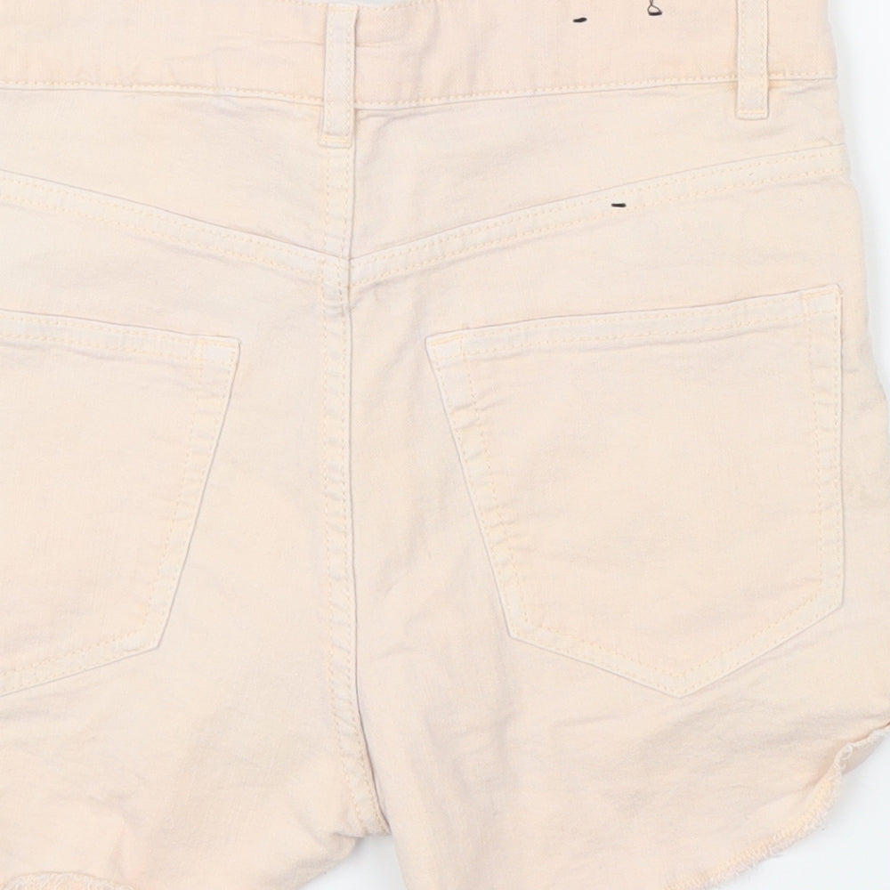 H&M Womens Pink Denim Cut-Off Shorts Size 8