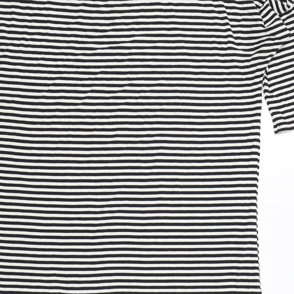 George Womens Black Striped Top Dress Size 12