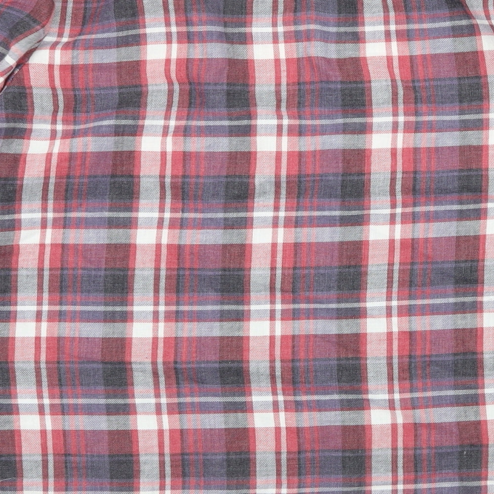 New Look Womens Pink Plaid Basic Blouse Size 10