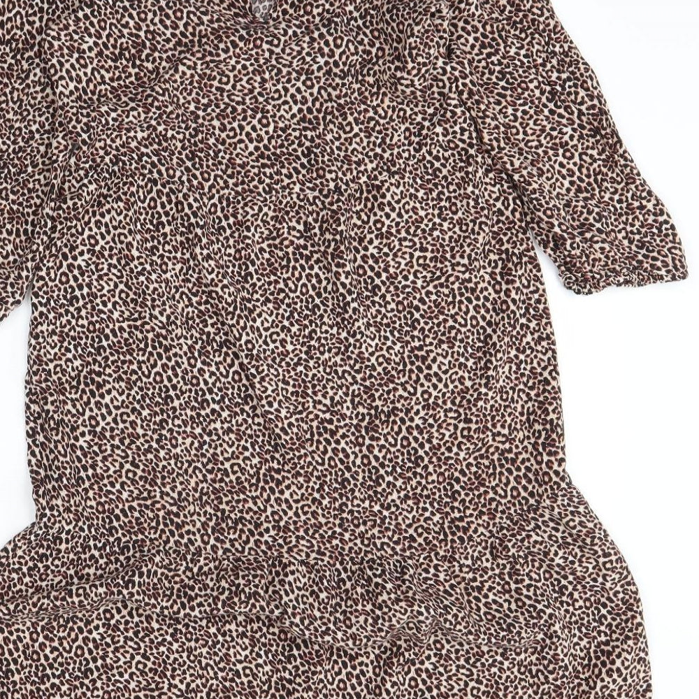 New Look Womens Brown Animal Print Trapeze & Swing Size 6