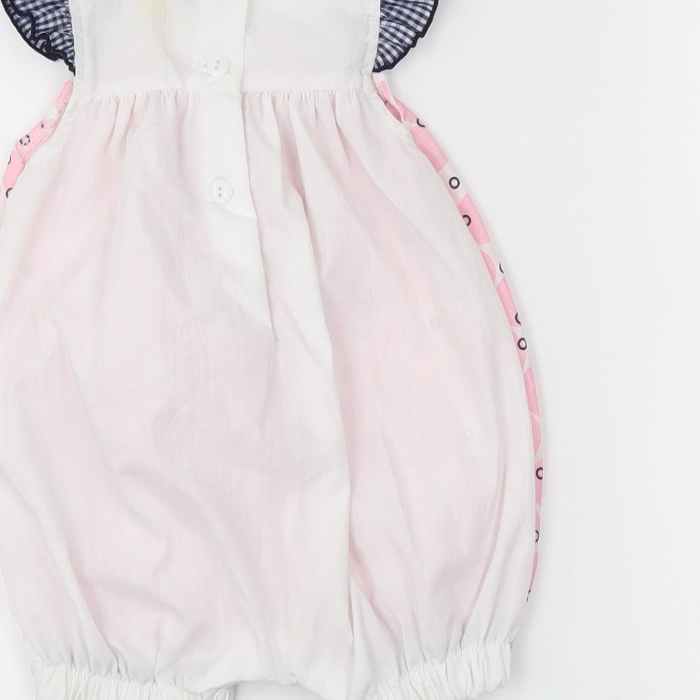 Hullabaloo Girls Pink Polka Dot Romper One-Piece Size 0-3 Months