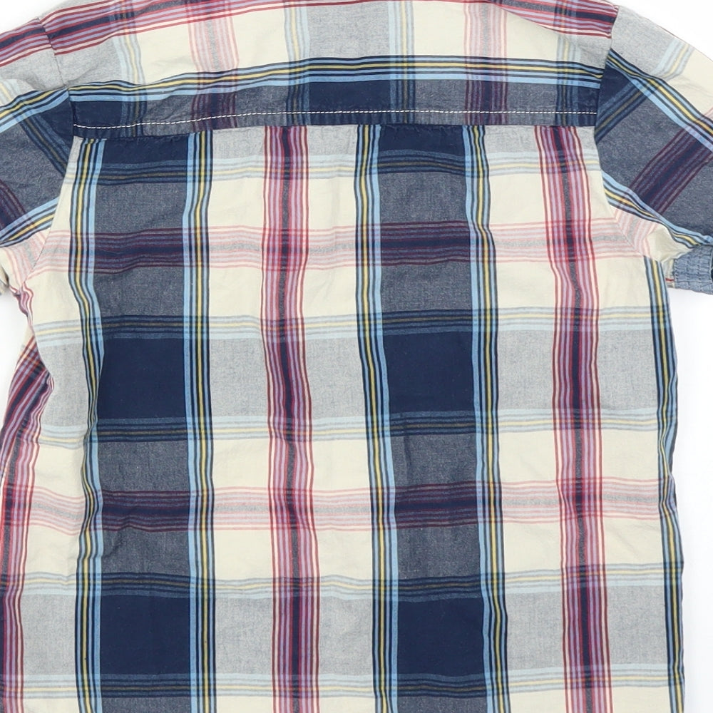 F&F Boys Beige Plaid Basic Button-Up Size 5-6 Years