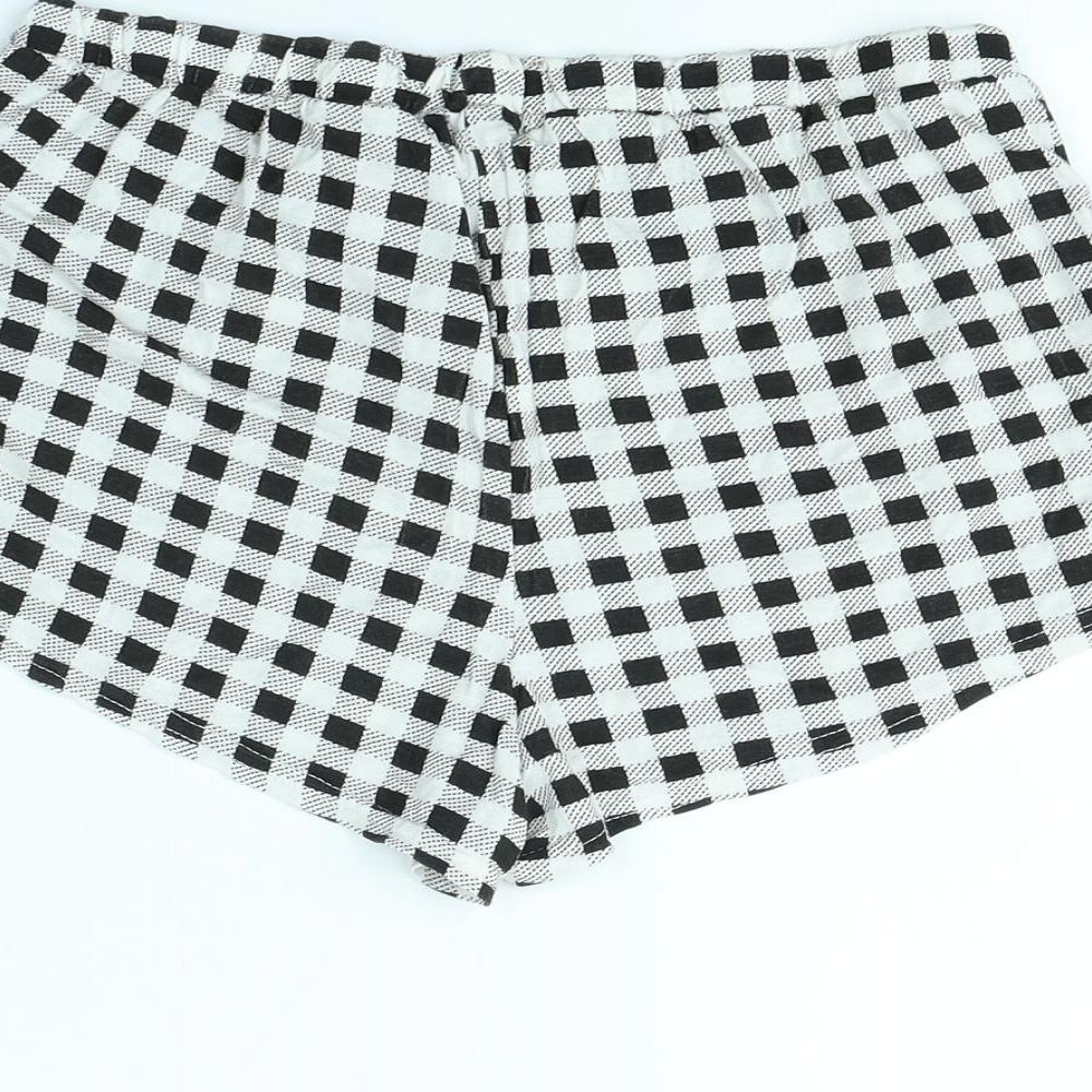 Girls On Film Womens Black Herringbone Cut-Off Shorts Size 12