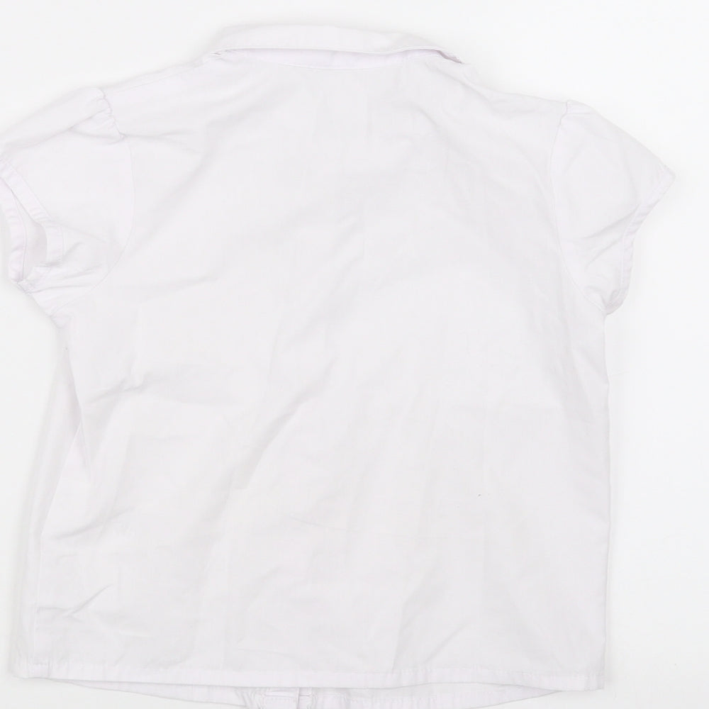 George Girls White Basic Button-Up Size 6-7 Years