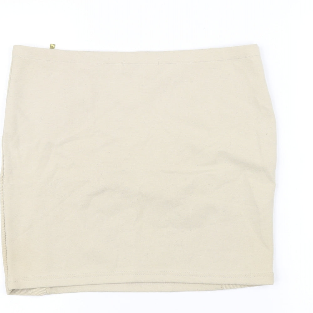 Stradivarius Womens White A-Line Skirt Size L