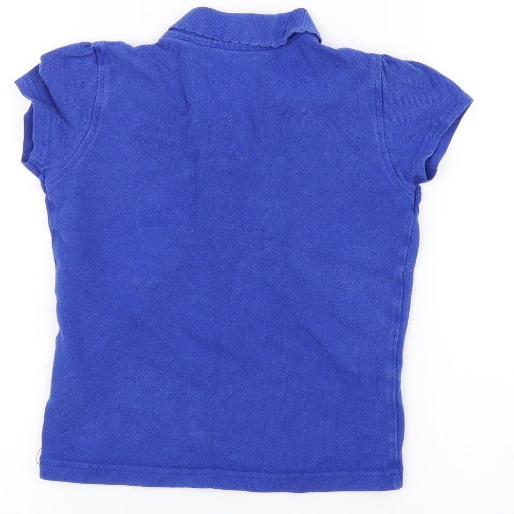 George Girls Blue Basic Polo Size 7-8 Years