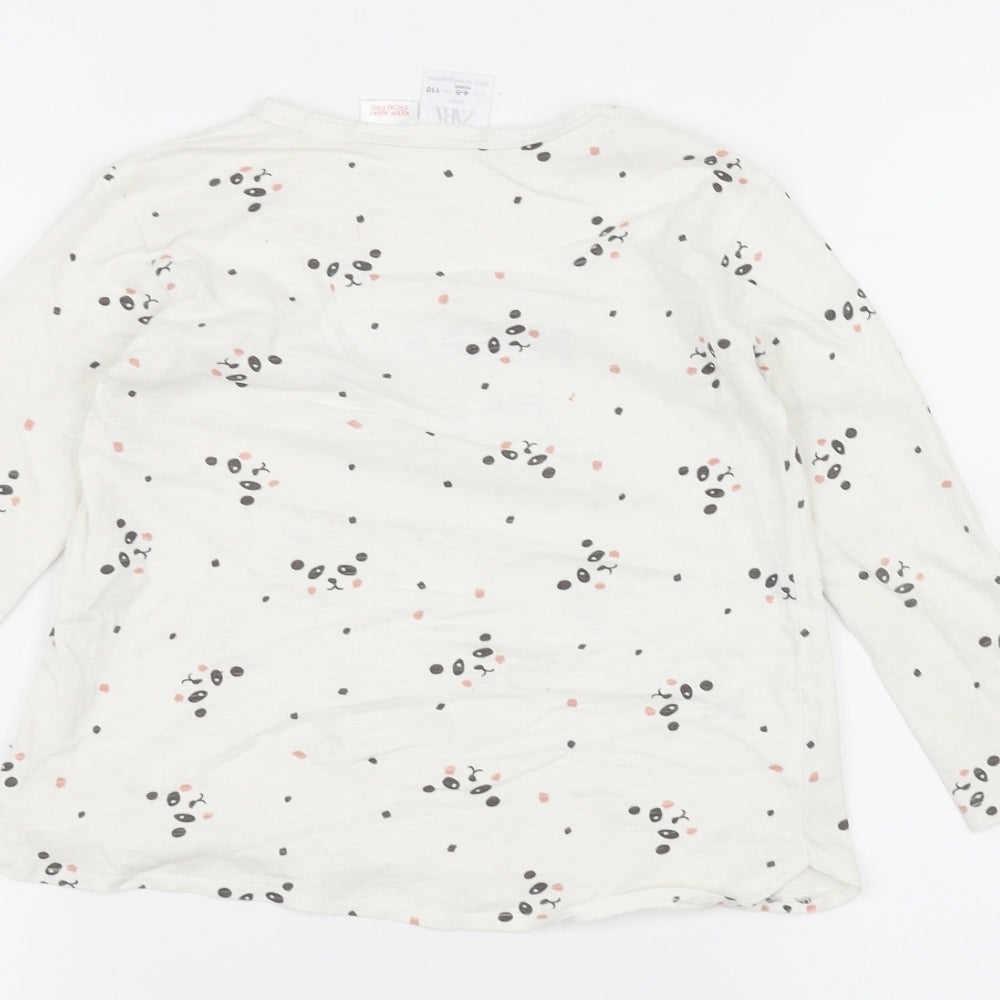 Zara Girls White Basic T-Shirt Size 4-5 Years