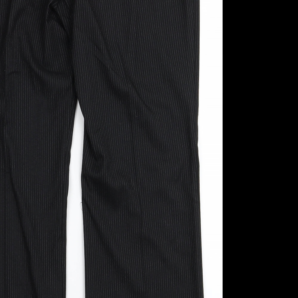 Marks and Spencer Womens Black Striped Trousers Size 16 L22 in
