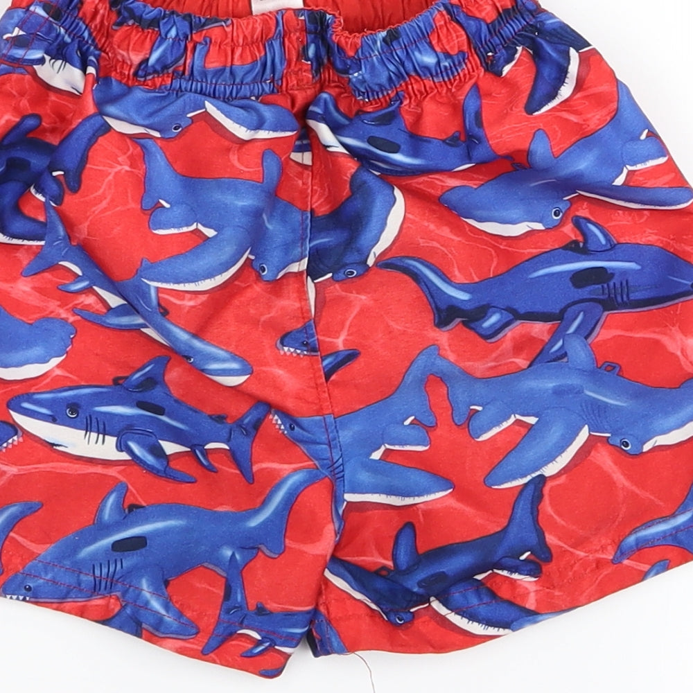 eorger Boys Blue Animal Print Bermuda Shorts Size 7 Years