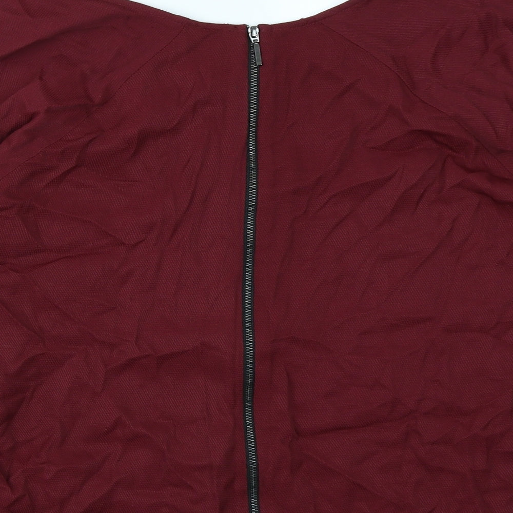 Topshop Womens Red Basic Blouse Size 8