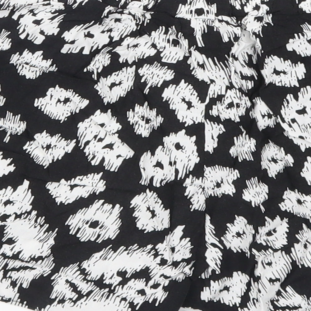 Vero Womens Black Animal Print Paperbag Shorts Size S