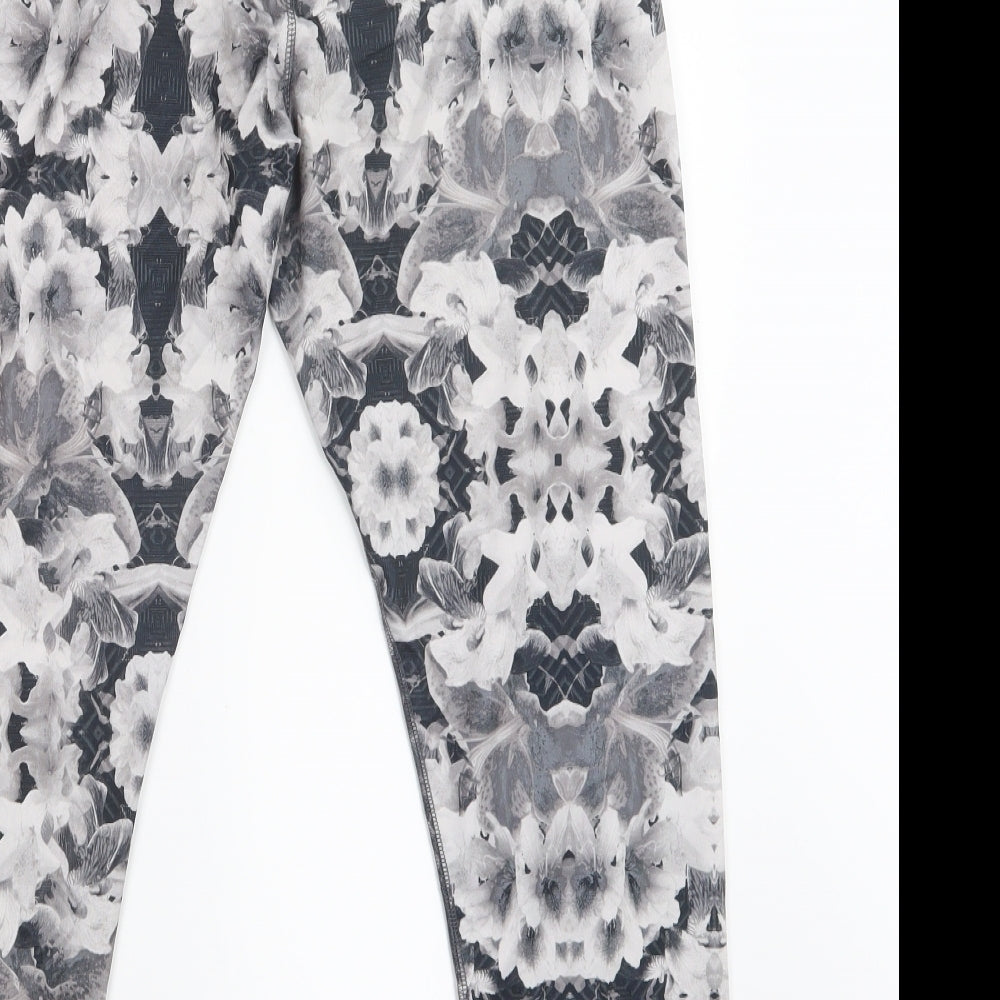 Energie Girls Black Floral Cropped Trousers Size L