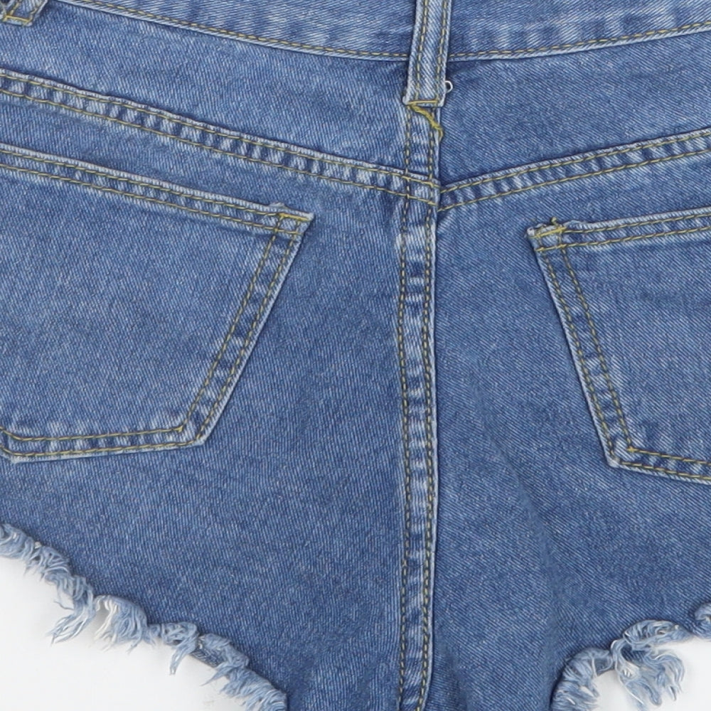 Preworn Womens Blue Denim Hot Pants Shorts Size 25 in